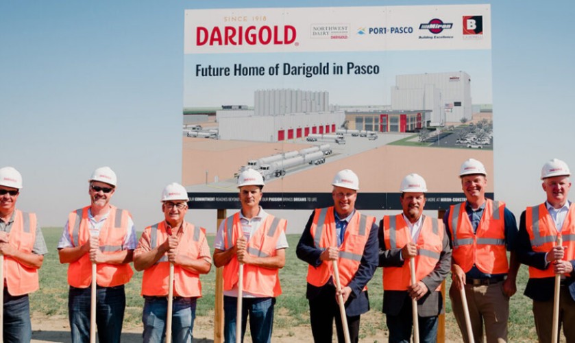 Darigold Pasco Washington facility groundbreaking for new food-grade processing plant using MeritPress stainless piping